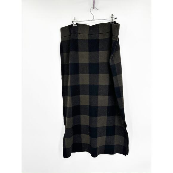 Akris Punto Check Wool Jacquard Knit Pencil Skirt US 14 - Picture 3 of 7